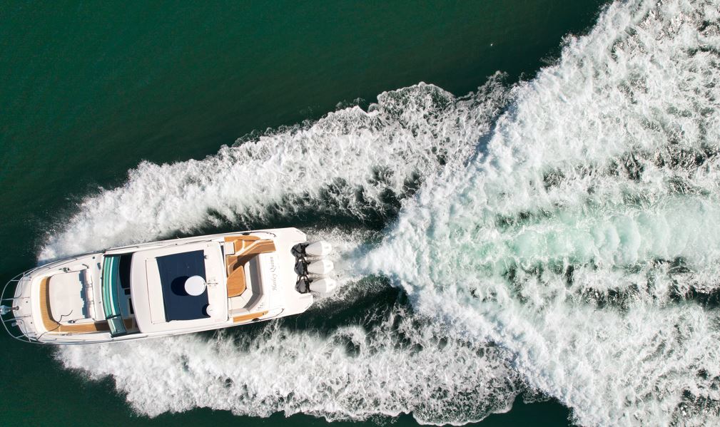 Tulum fishing charter; yacht on the sea