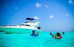 Sea Ray 47 charter de lujo de 8 horas a el Cielo Cozumel con Snorkel